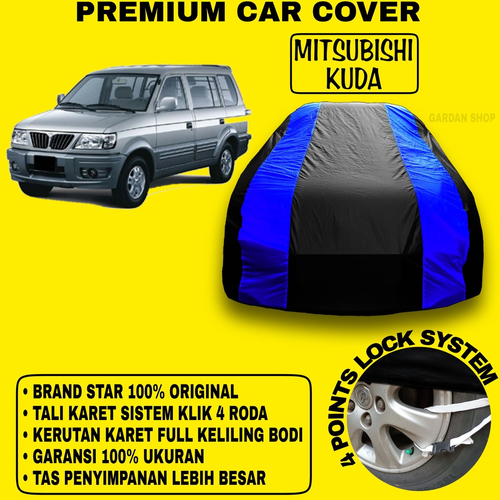 Body Cover MITSUBISHI KUDA Sarung BIRU Penutup Pelindung Bodi Mobil Kuda PREMIUM Blue Cover