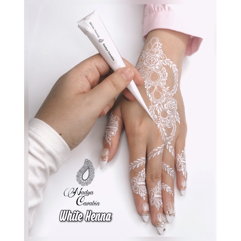 1 Pcs White Henna Putih Nadya Cavabia Premium Waterproof Tahan Air Anti Cubit Tahan Gesek Shopee Indonesia