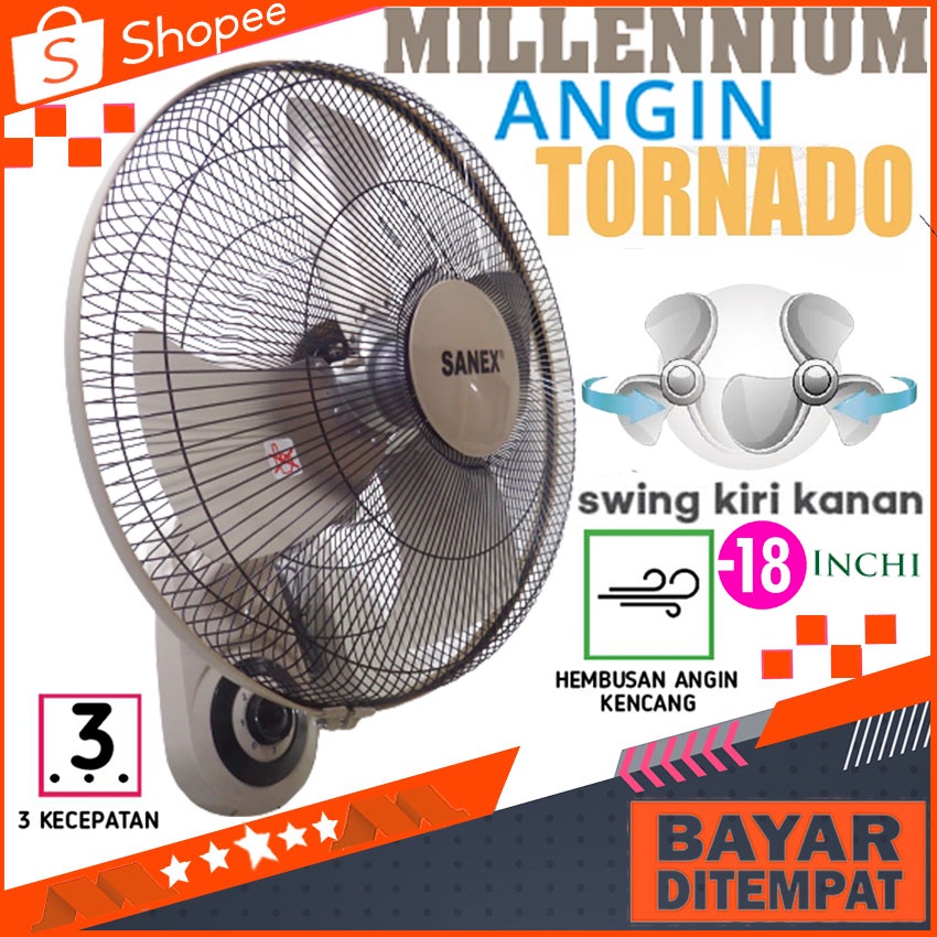 Kipas Angin Dinding Tornado Sanex FW 1878 Kipas Besi Tornado 18 Inch