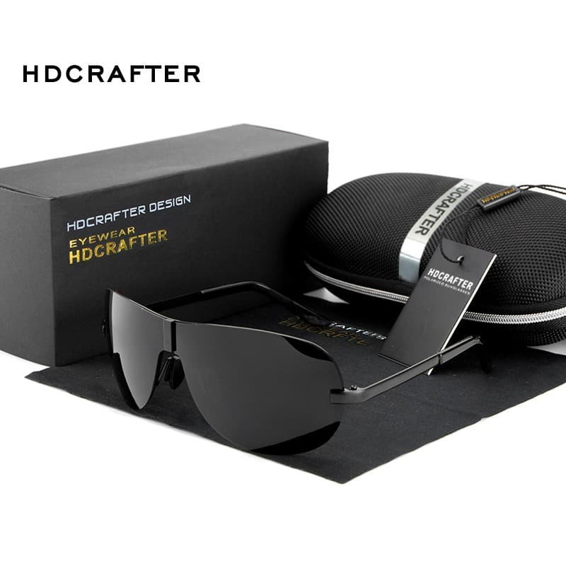 HDCRAFTER Kacamata Polarized Sunglasses Retro - E008 - Black