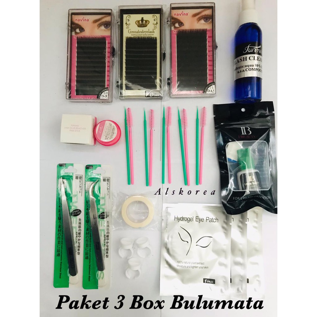 PAKET EYELASH EXTENSION MURAH DAN LENGKAP / PAKET BULUMATA 4 BOX / PAKET EYELASH EXTENSION BULUMATA