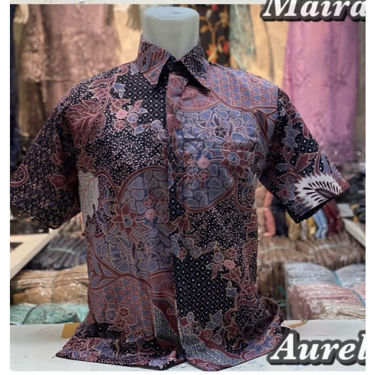 Couple batik kemeja dan rok plisket / set rok plisket dan kemeja batik / motif aurel dusty