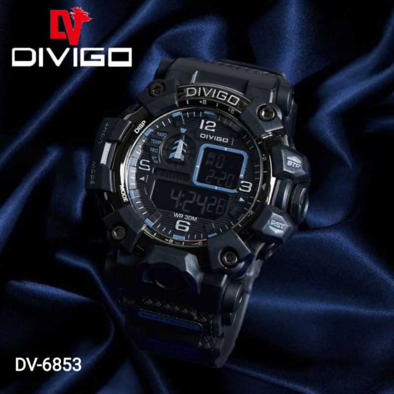 (Terima Cod)Jam Tangan Wanita/Pria Divigo Digital STP Anti Air/Water Resist Strap Rubber/Karet(Dikirim Jakarta)