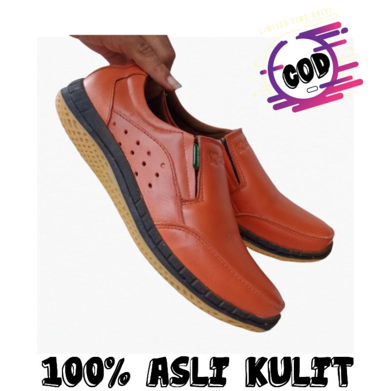 Kickers Sepatu Kulit Pria Casual Slip On Asli Kulit