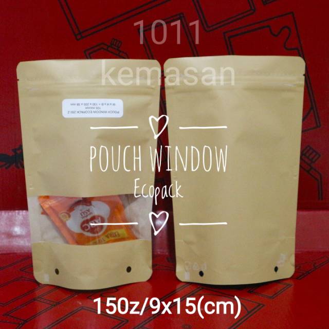 Standing Pouch Window Ecopack 9x15 Ziplock