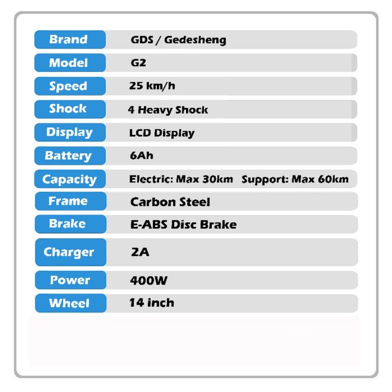 Sepeda Lipat Listrik GDS Electric Bicycle 4 Heavy Shock