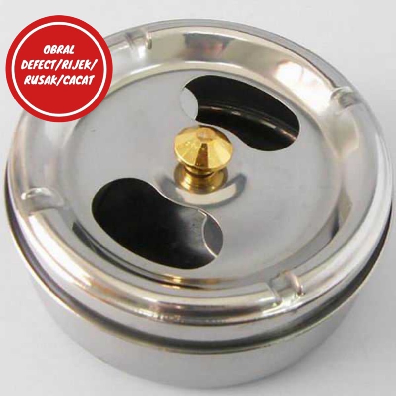 [OBRAL RIJEK] Asbak Rokok Portable Rotation Enclosed Stainless Steel