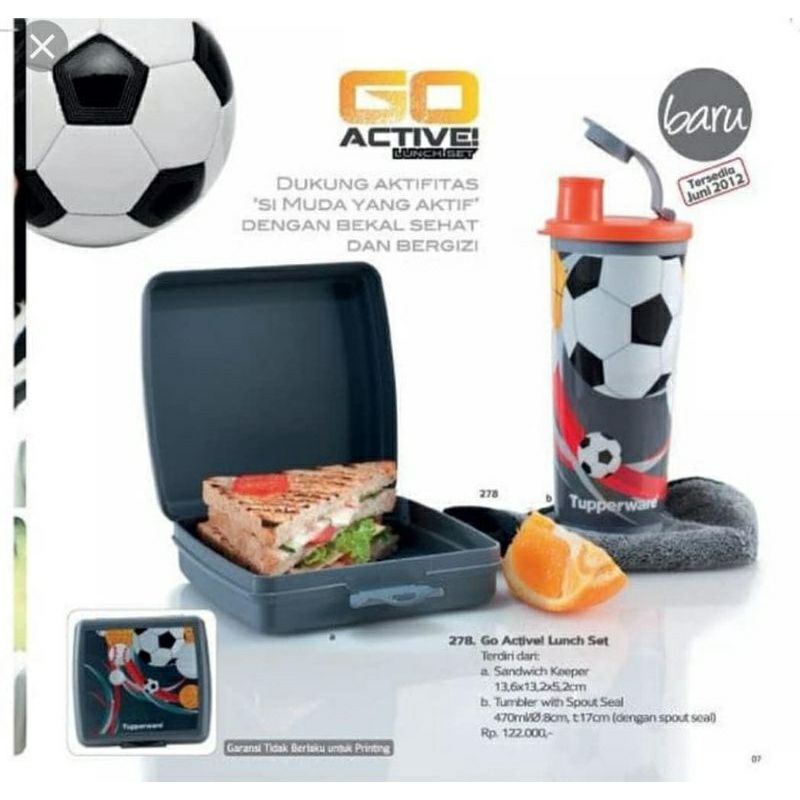 Go active set tupperware murah original tempat bekal anak laki laki sekolah paket bekal anak lunch b