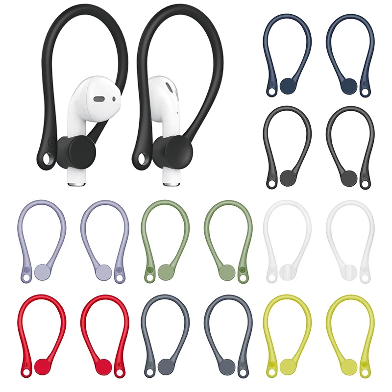 Soft Case Silikon Kait Telinga Holder Headset Earphone Anti Hilang / Jatuh Untuk Lari / Sepeda