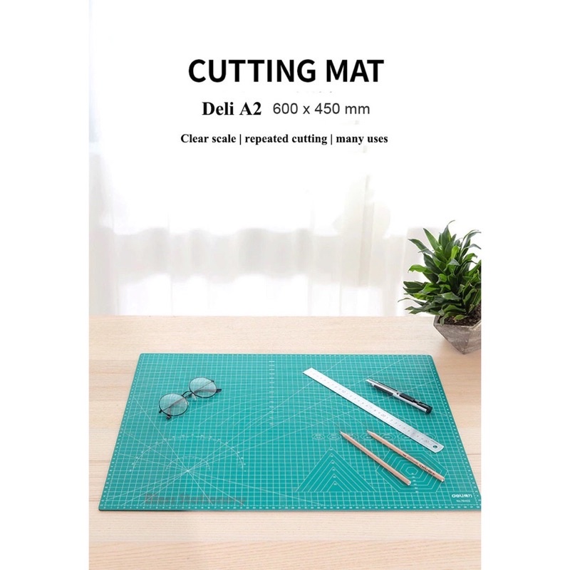 

Alas potong kertas A2 Cutting mat tatakan potong kertas-DELI78402