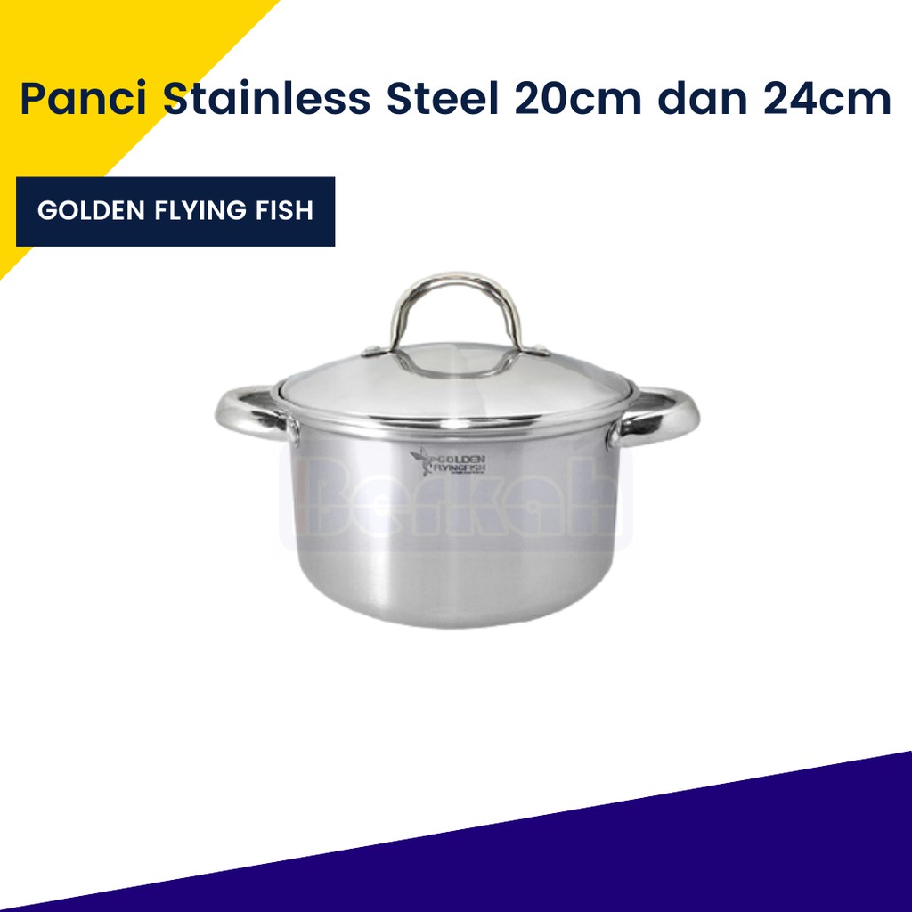 GOLDEN FLYING FISH Panci Stainless Steel 20cm dan 24cm