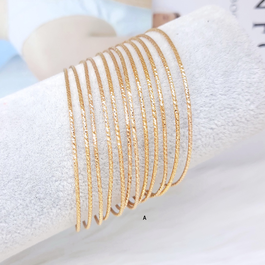 Gelang Keroncong Tangan Kecil Besar Xuping Set Isi 6 12 Pcs Gold Lapis Emas - BB243