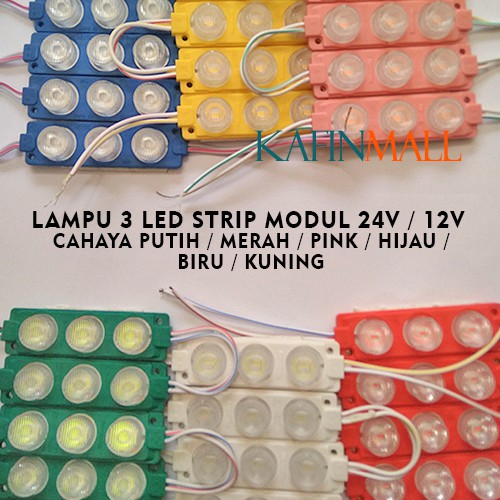 LAMPU LED MODUL 1PCS 3 MATA BESAR DC 12V / 24V VARIASI LAMPU MOBIL MOTOR MODULE