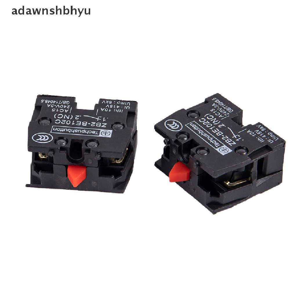 Adawnshbhyu 2pcs XB2 Push Button Switch ZB2-BE102C(NC) Blok Kontak ZB2-BE101C (NO)