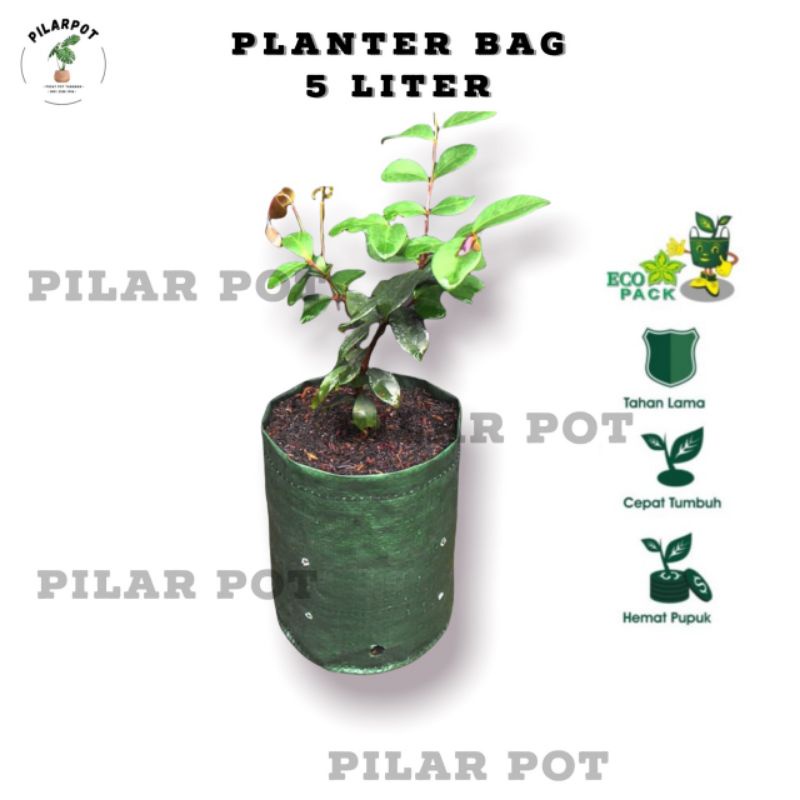 Planter Bag Easy Grow 5 Liter No Handle Untuk Pot Tanaman - PLANTER BAG 5 LITER EASY GROW