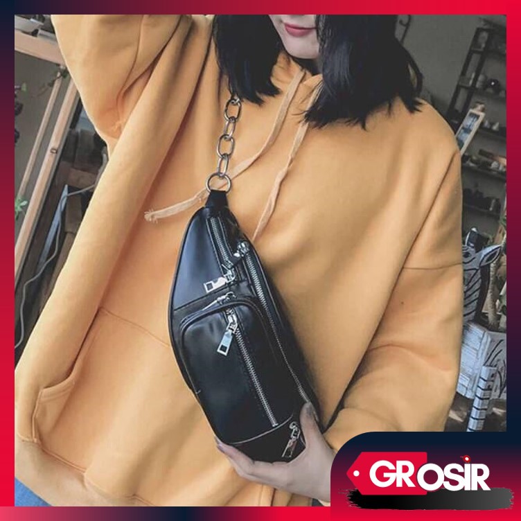 Grosir - T339 Tas Waistbag Unisex / Tas Wanita &amp; Pria / Slingbag / TasSlempang Unisex / Import Batam