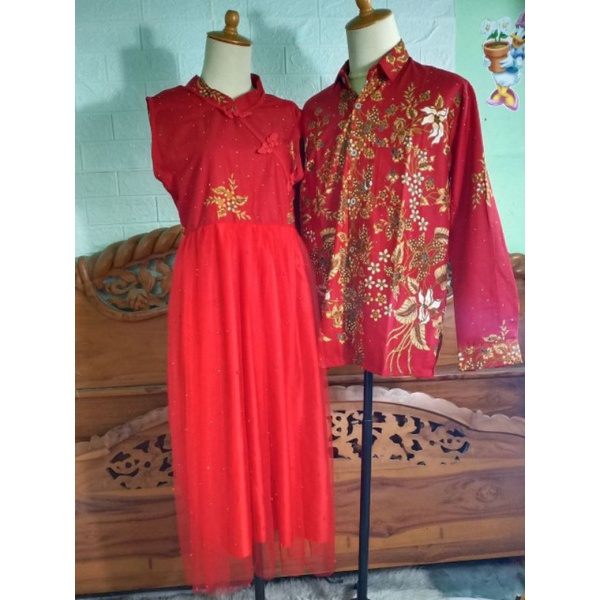 CHEONGSAM COUPLE FAMILY SET BATIK JINGYI / CHEONGSAM BATIK IMLEK / BATIK COUPLE KELUARGA / SERAGAM N