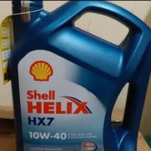 Oli Mobil Shell HX7 sea 10W-40 galon isi 4 liter 1dus isi 4galon