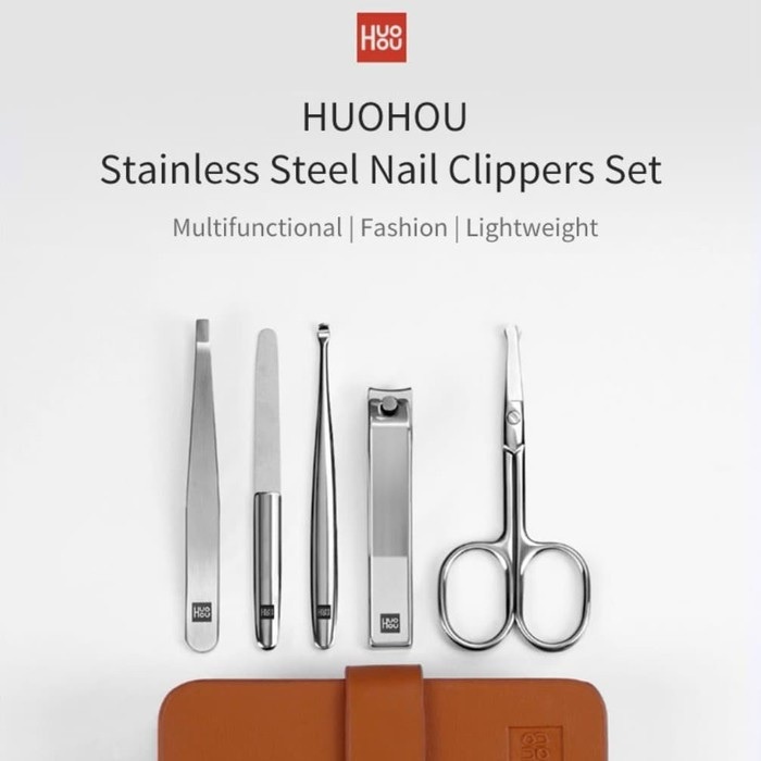 HUOHOU HU0061 - Stainless Steel Nail Clippers Set - Set Lengkap Gunting Kuku Manikur Pedikur