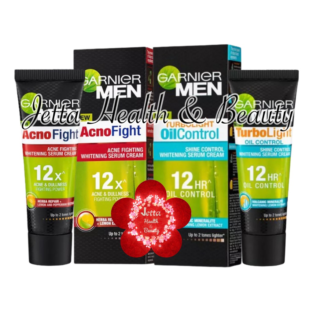 Garnier Men Whitening Serum Moisturizer Cream Acne Fighting or Turbo Light Oil Control 20ml