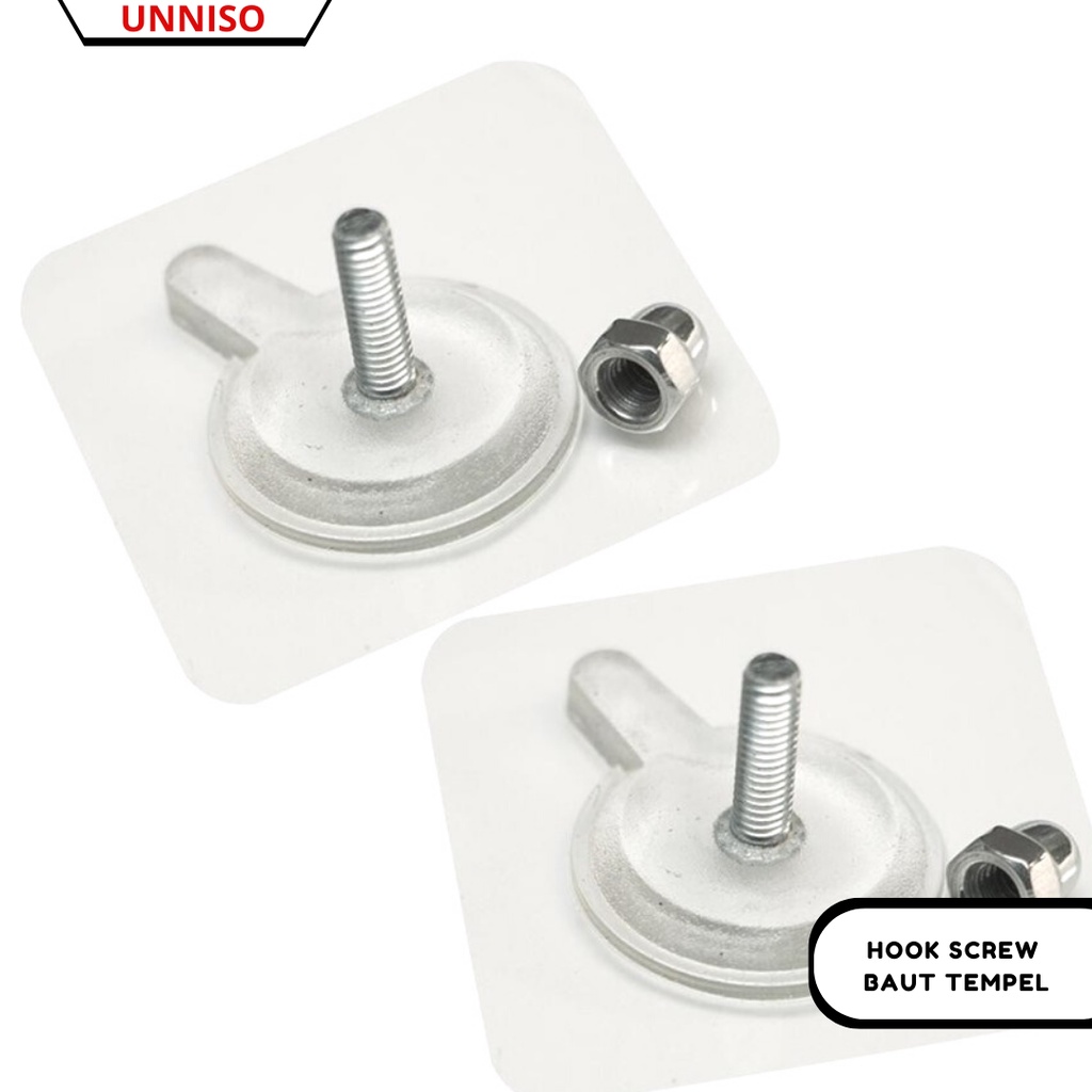 UNNISO - Hook Screw Baut Tempel  Gantungan Dinding Kait