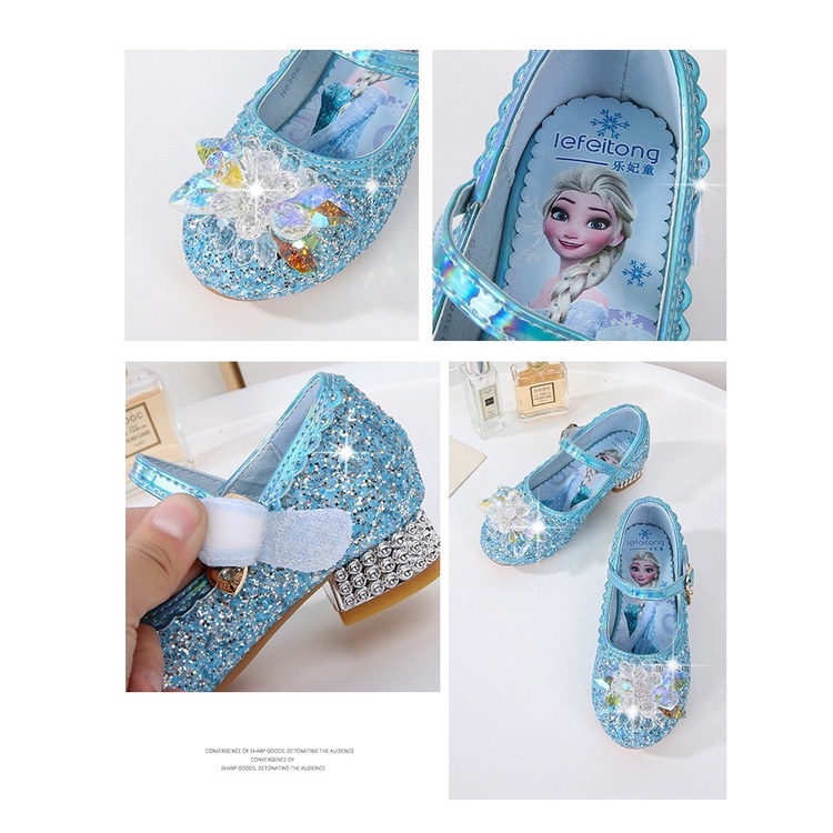 SEPATU ANAK PEREMPUAN KRISTAL ELSA FROZEN SEPATU HAK TINGGI TAHU ANAK BLINK GLITTER PH 8308-10