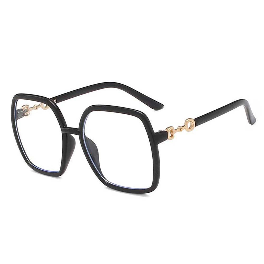 Mxbeauty Kacamata Anti Radiasi Optik Hitam Komputer Eyewear Metal Frame Lensa Bening Square Wanita Eyeglasses