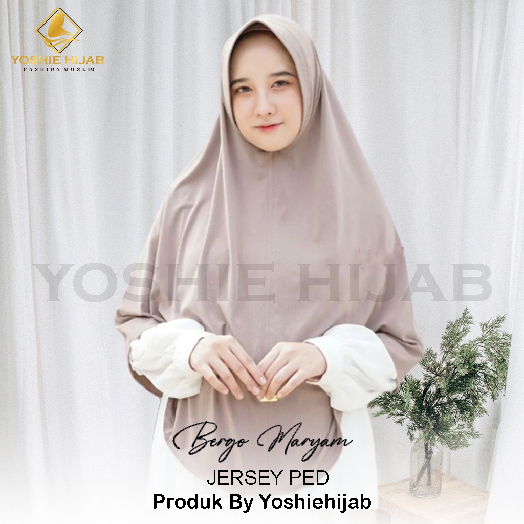 Jilbab Instan Jersey Ped Jumbo Premium Kerudung Bergo Jersey Pet Jilbab Luxury