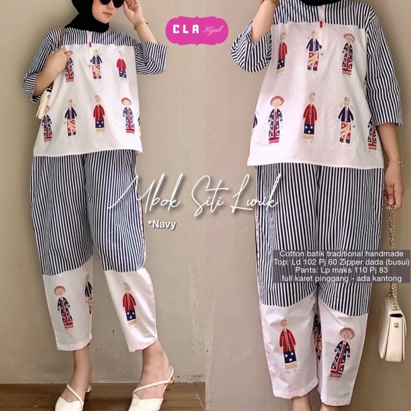 MBOK SITI LURIK ORIGINAL BY CLA HIJAB Baju Fashion Wanita Muslim Setelan Raminten / Yu tentrem Set /