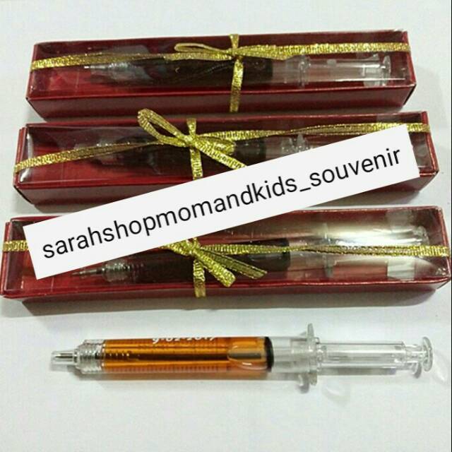 

SOUVENIR PERNIKAHAN PULPEN SUNTIK KEMASAN BOX / SOUVEBIR PULPEN SUNTIK / PULPEN