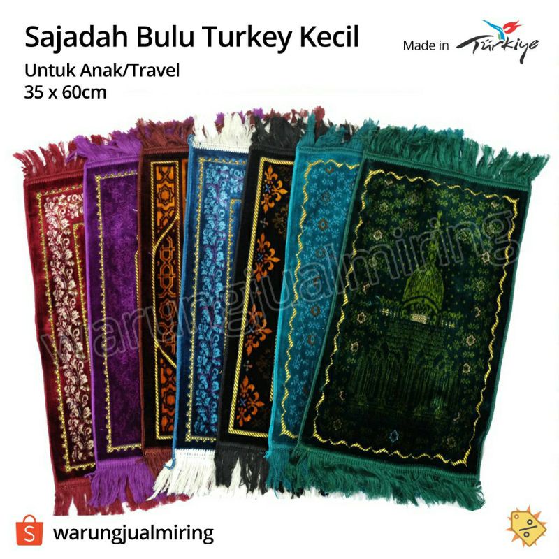 Sajadah Turkey Kecil - Sejadah Anak Mini Muka velteksa (Random) Turki Turkiye 35 x 60cm