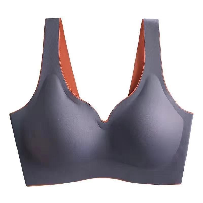 Thai Latex Padded Bra Women Seamless Non-wired Sexy Lace Vest-style Bra Top