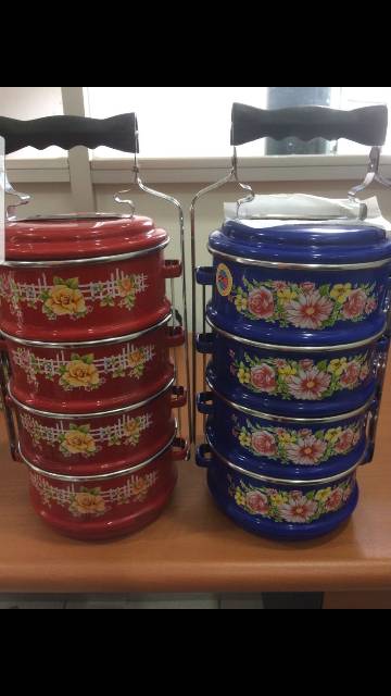 RANTANG ENAMEL 14CM / 4 SUSUN LUNCH BOX EMPAT SUSUN KOTAK MAKAN