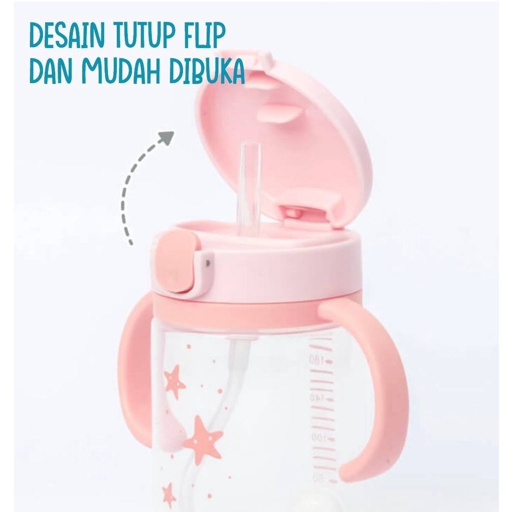 Mugu 220ml Training Bottle Weigthed Straw Cup Botol Sedotan Anak dengan Pemberat