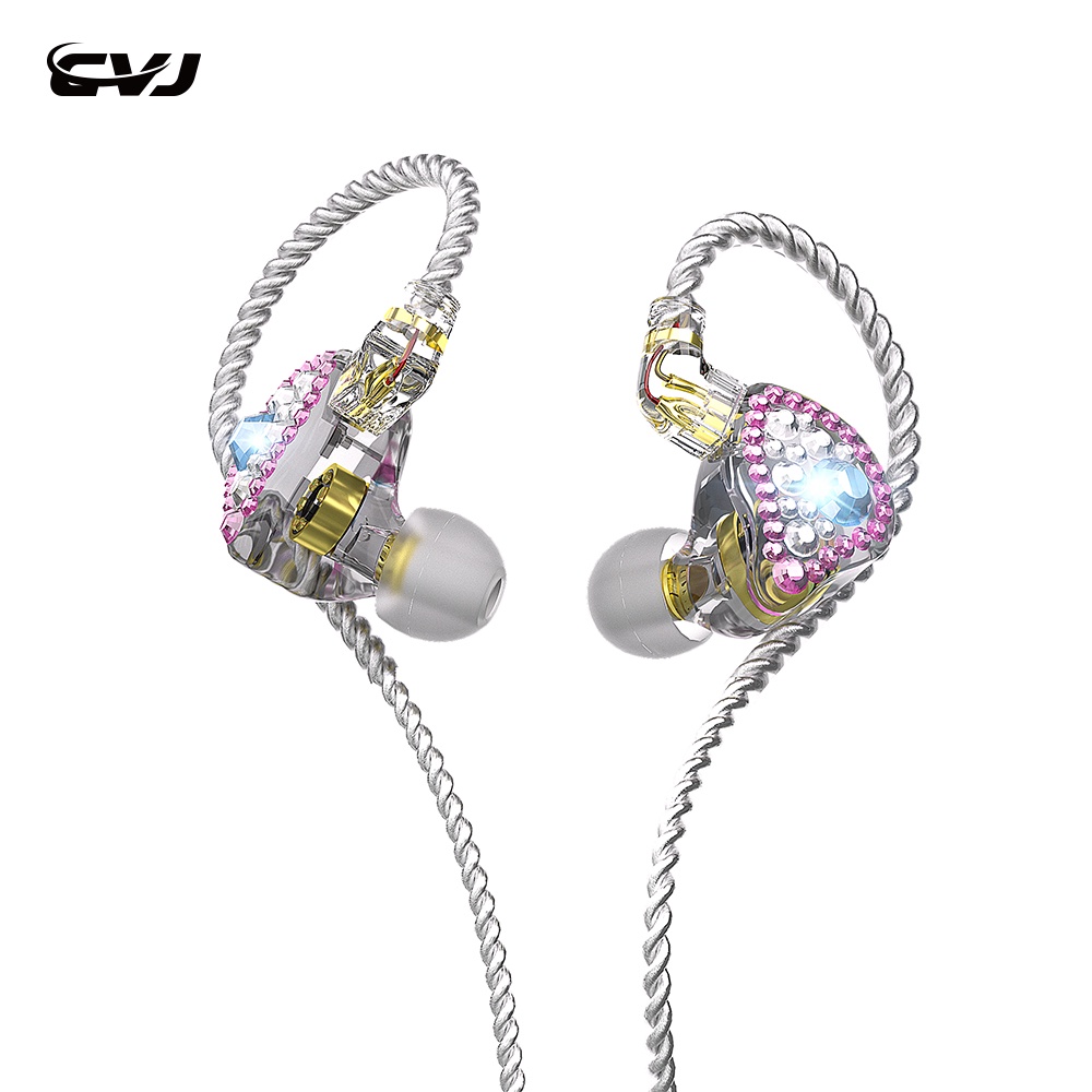 Cvj Shine diamond encrusted Headphone hifi iem River Dusk Kualitas Tinggi Untuk Musim Gugur