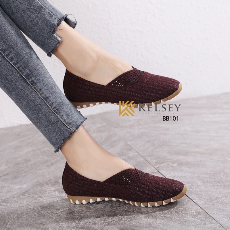 (GRATIS ALAS KAKI) NICOLE SEPATU FLAT SHOES WANITA KELSEY BB101 SANDAL WANITA FLAT SHOES IMPORT SEPATU SLIP ON WANITA