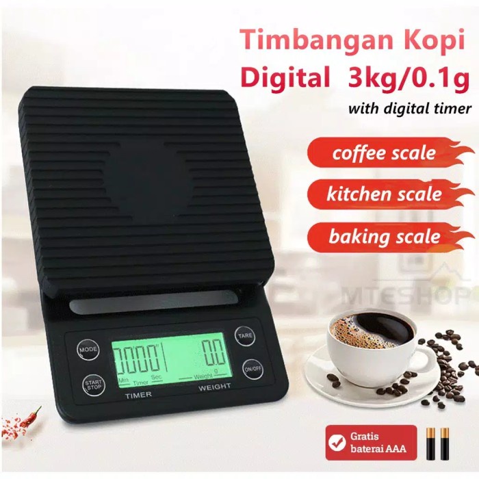 Timbangan Dapur Digital Rechargeable Charger Kopi Promo Anti Air Listrik N4W8 Hijau Mini Terlaris St