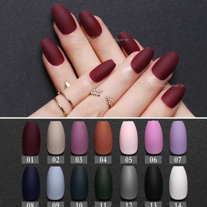 Coffin Matte Fake Nails Shopee Indonesia