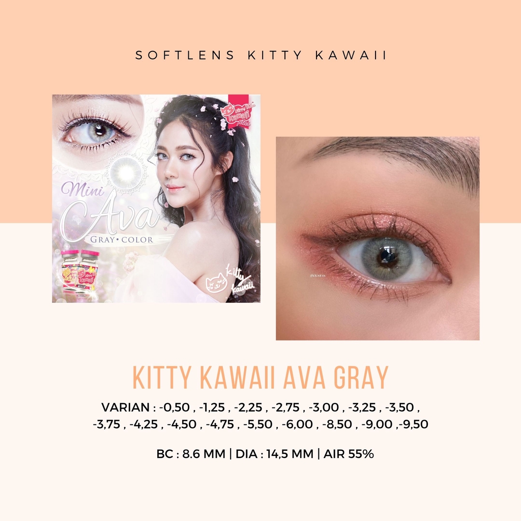 SOFTLENS KITTY KAWAI AVA MINI GREY / SOFTLENS MATA / LENSA MATA