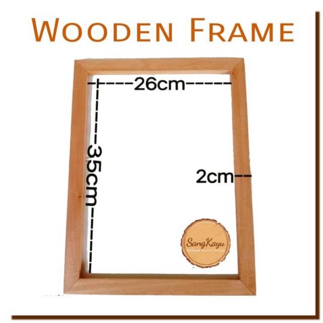 Simple wood frame 40x30x1,5 polaroid photo frame rangka bingkai kayu