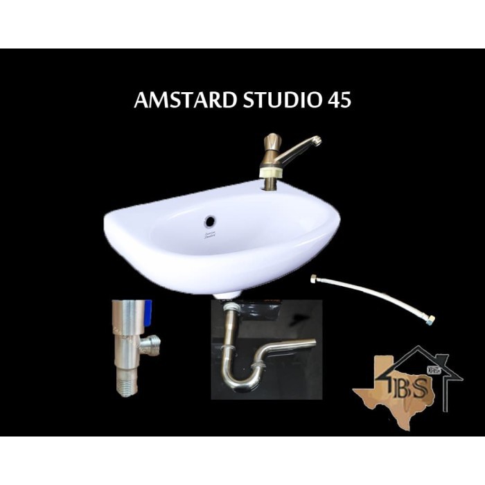 WASTAFEL AMERICAN STANDARD STUDIO 45 45X30CM FULLSET SIAP PASANG