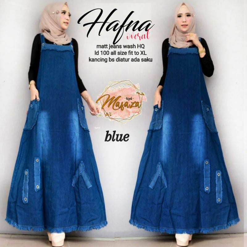 HIMA OVERALL JEANS HAFNA KEKINIAN COKLAT DAN BIRU BR