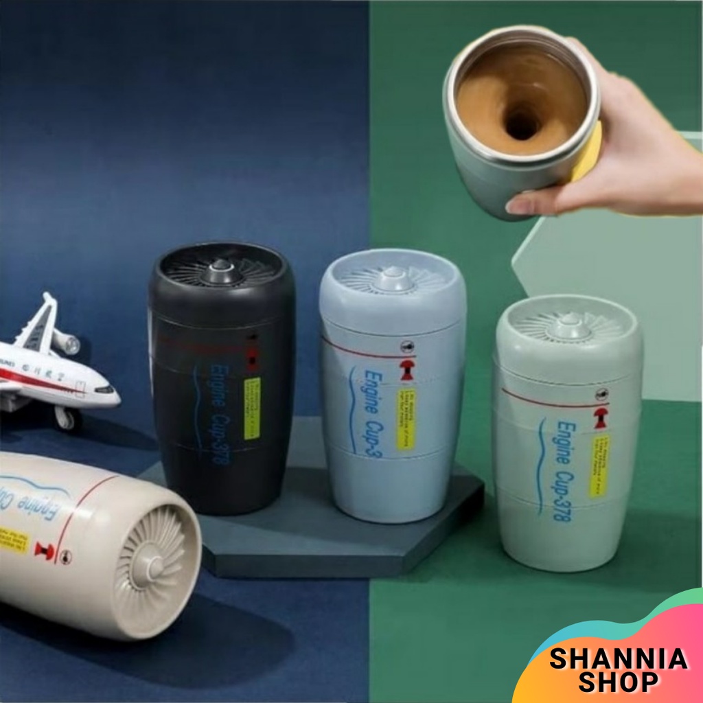 B379 Engine Cup Self Stirring Gelas Mug Tumbler Aduk Otomatis