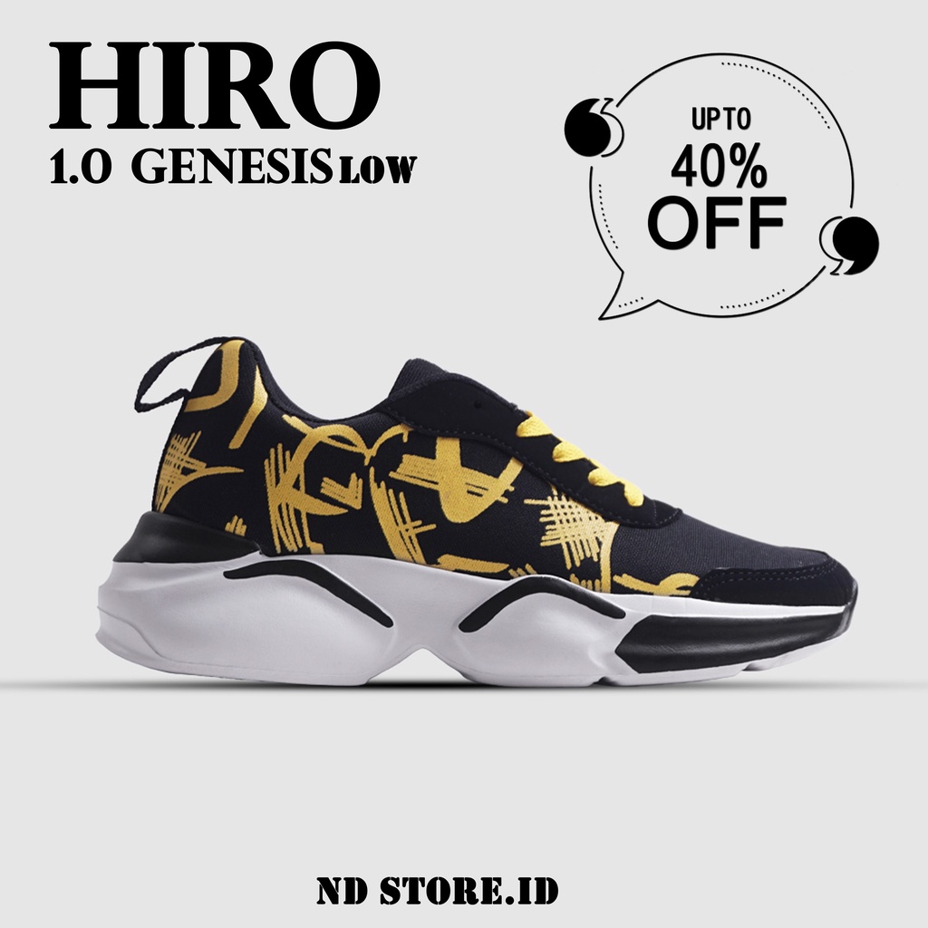 Mantul Sale... Sepatu Pria Sneakers Hiro 1.0 Genesis KUNING LOW Casual Sport Sepatu Pria Kekinian Ri