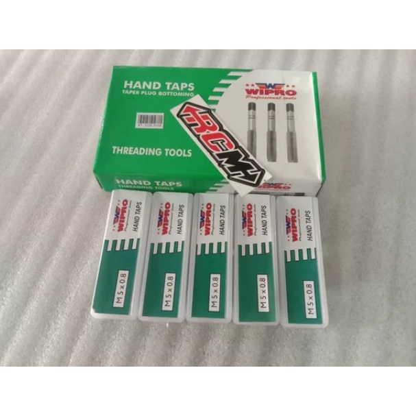 ALAT PEMBUAT DRAT HANDTAPS HANTAP HAND TAPS HAND TAP TAPER PLUG BOTTOMING DRAT HALUS ORI ORIGINAL WIPRO ASLI M3X0.5 M4X0.7M5X0.8 M 5 X 0.8 HARGA PERBJI SDH DPT 3PCS