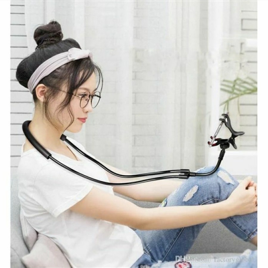 LAZYNECK LEHER LAZYPOD - LAZYNECK JEPIT PHONE HOLDER - HOLDER JEPIT - BC