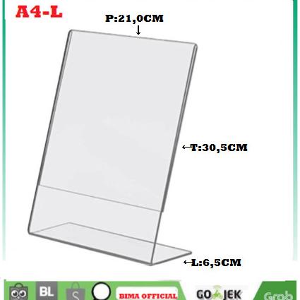 

siap kirim] AKRILIK BROSUR TYPE A4L ACRYLIC MENU/LEBEL DISPLAY BENING