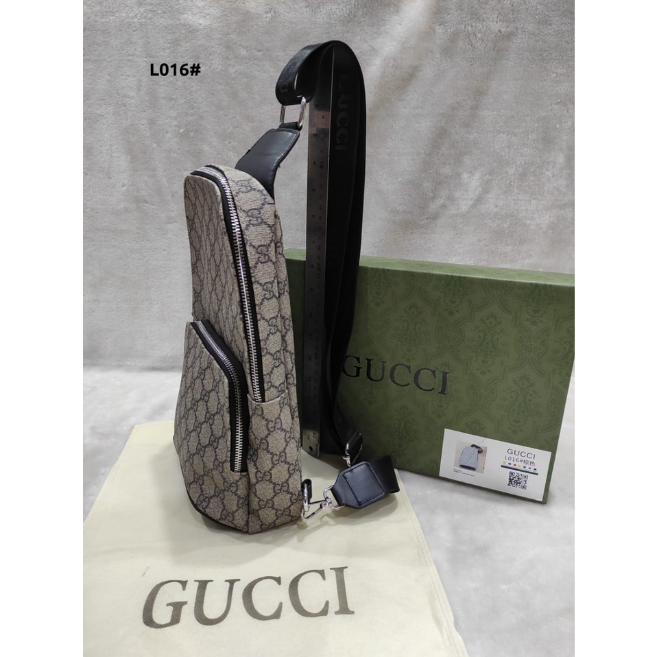 GC GG Single Strap Backpack Silver Hardware  L016