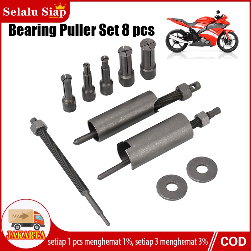 8 pcs  Treker Bearing Puller Set - Treker Bearing Tanam - Treker Lepas Bearing Dalam - Separator Disassembler