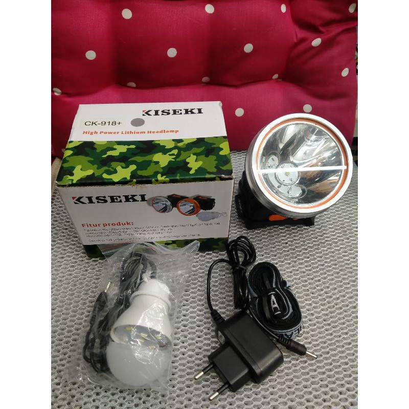 Senter Kepala Kiseki CK-918+ 100W / CK-188 35W Headlamp Outdoor 100 Watt Kiseki CK 918 Senter LED Headlamp Kiseki CK918 100 WATT Senter Murah